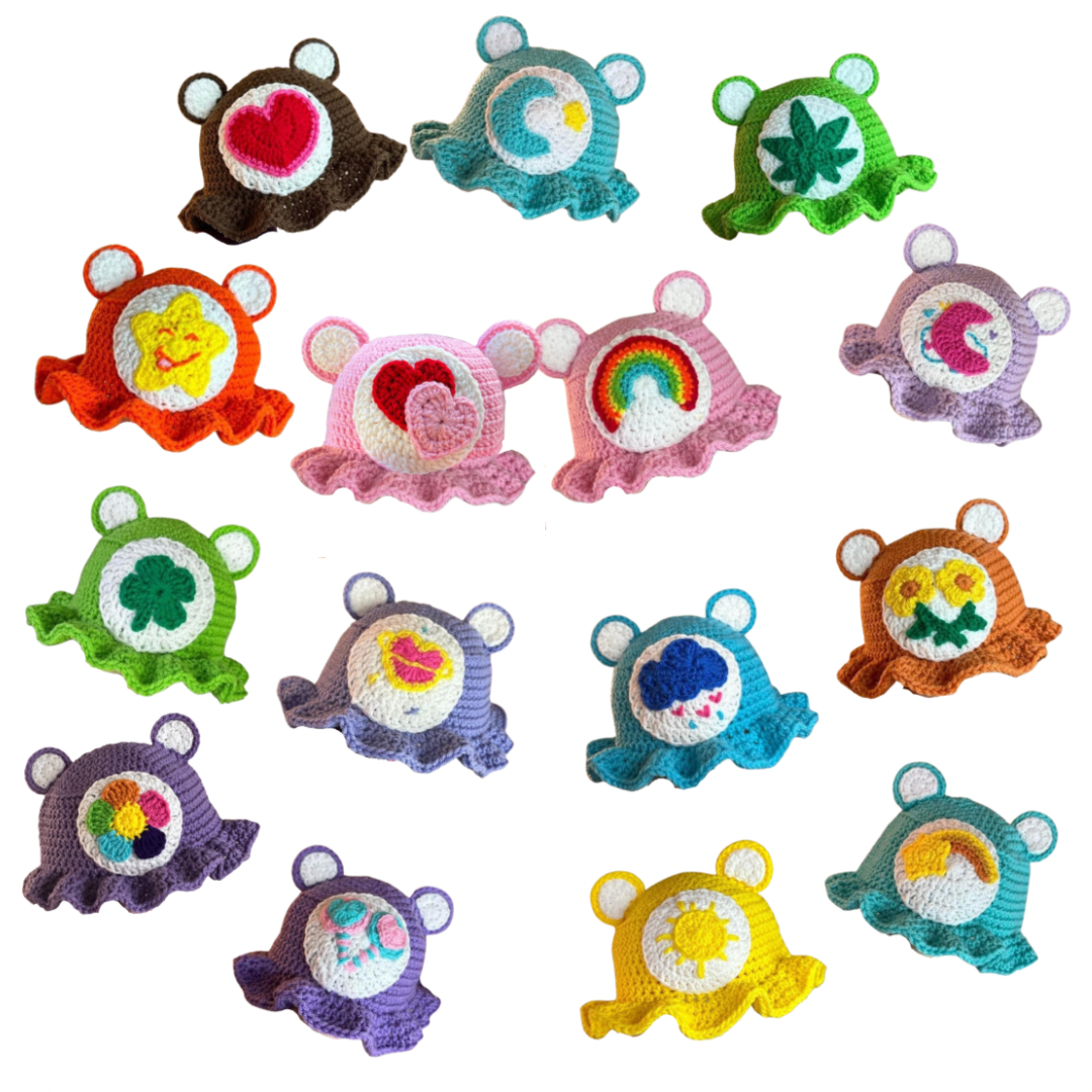 CARE BEAR CROCHET BUCKET HAT – BellzCouture - Main Image