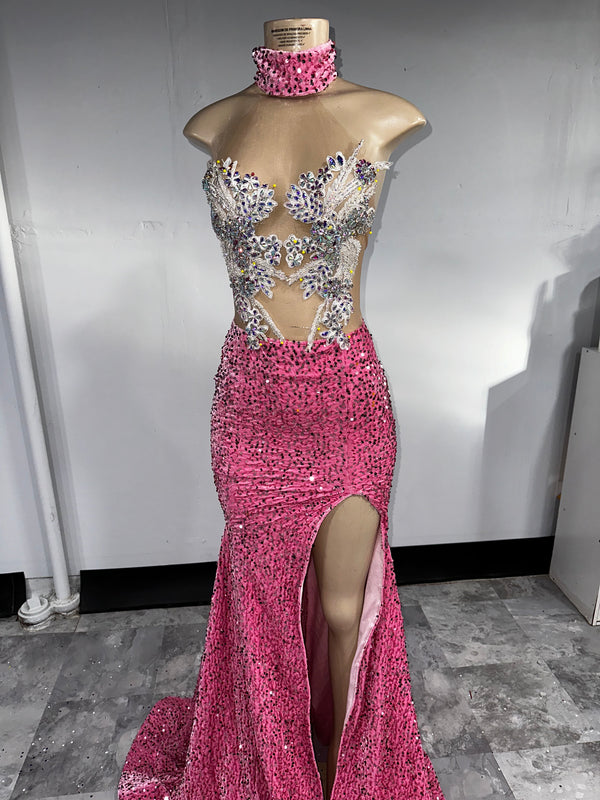 BOUGIE GIRL SEMI CUSTOM HALTER GOWN