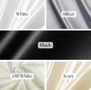 Stretch satin fabric swatch available for Bellz Couture semi-custom prom gown orders — fabric selection option in black and white