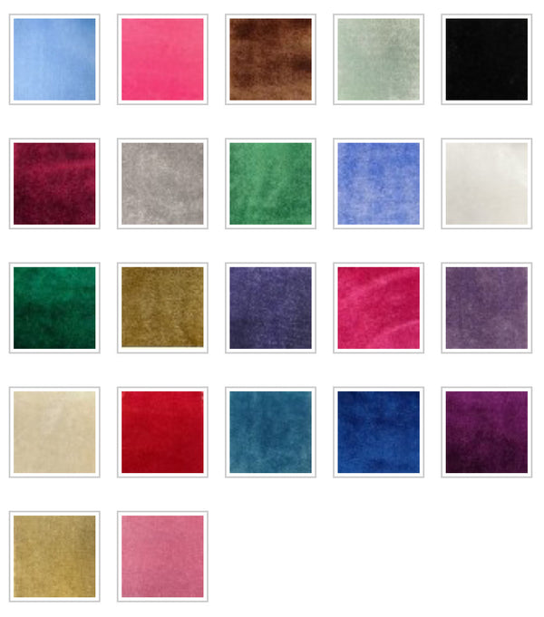 Stretch velvet fabric swatch available for Bellz Couture semi-custom prom gown orders — fabric selection option