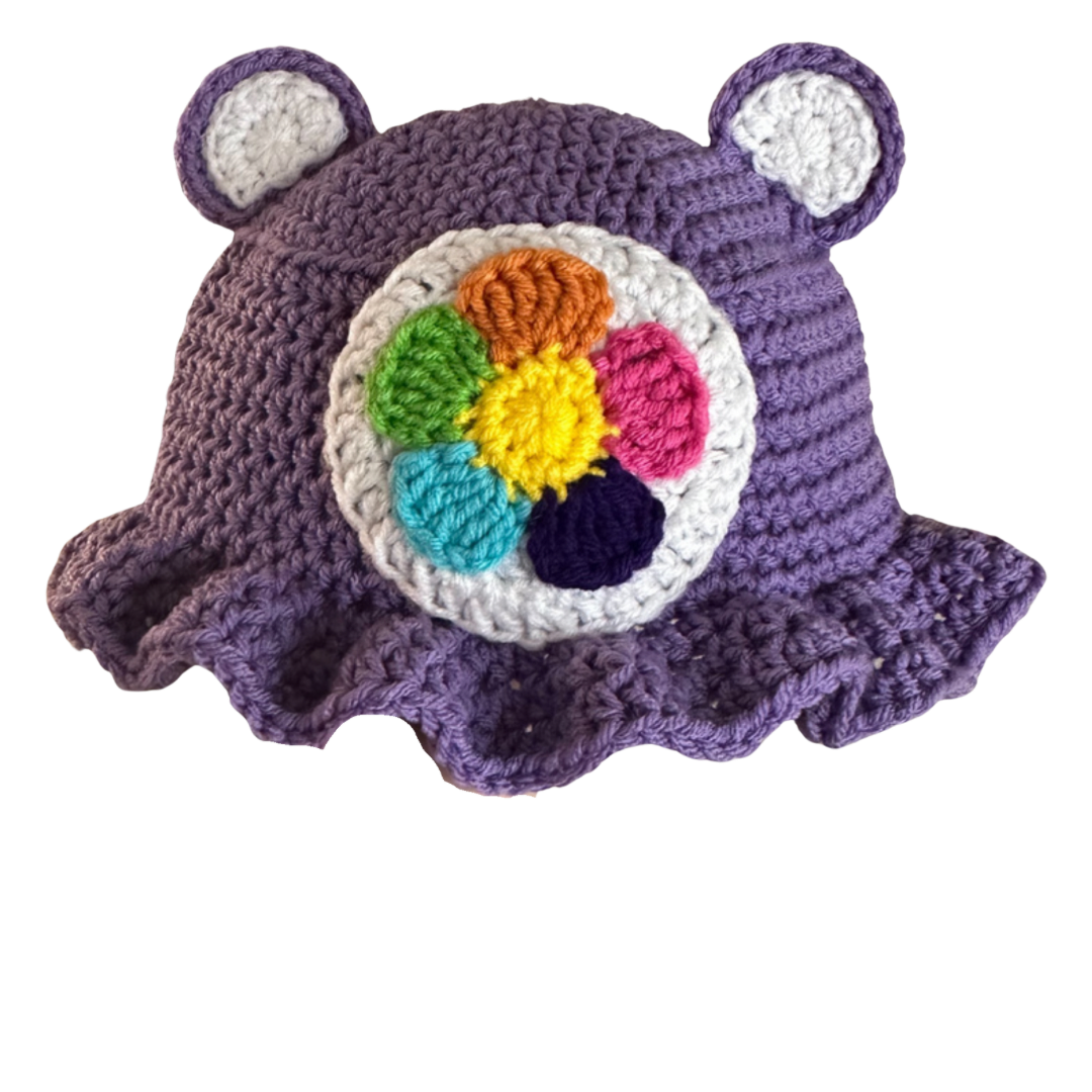 CARE BEAR CROCHET BUCKET HAT – BellzCouture - Main Image