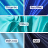 Stretch satin fabric swatch available for Bellz Couture semi-custom prom gown orders — fabric selection options in blues