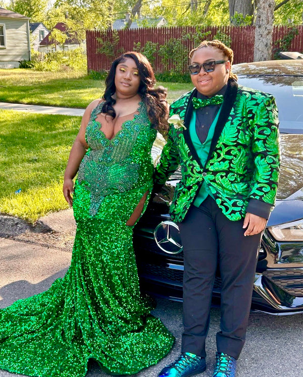 Favorite Girl semi-custom prom gown — built to exact measurements, Bellz Couture Detroit occasion dress